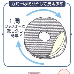 美品☆西松屋　低反発円座クッション（ボーダー）の画像