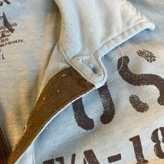 M2511-339 AVIREX 半袖 ポロシャツ XLサイズ ライトブルー 毛玉ほつれ有りの画像