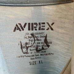 M2511-339 AVIREX 半袖 ポロシャツ XLサイズ ライトブルー 毛玉ほつれ有りの画像