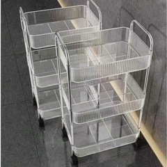 キッチンワゴン　収納　棚　クリア　ストッカーの画像