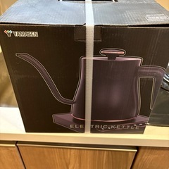 【新品未開封】山善 温度調節機能付き電気ケトル 0.8L 黒 (YKN-C1280-B) コーヒー・お茶に最適の画像