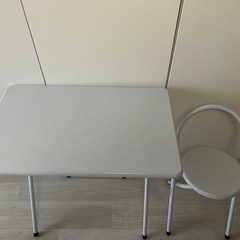 ナカバヤシ 折りたたみデスク&チェア FDC-101W ホワイトの画像