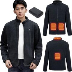 サイズXL 電熱ジャケット 電熱コート 電熱服 USB加熱 専用バッテリー付き容量10000mAh 軽量 防風性 保温性 フリース 防寒着 ヒーター付き ジャケット 釣り バイク 洗える 大きいサイズ 春秋冬 男女兼用　まとめ買い歓迎　卸ます　アマゾン引き上げ商品　倒産品　ネット商材　卸ます　転売　アマゾン引き上げ商品　卸し　問屋　倒産品　転売OK　ネット商材　アマゾン　商品　景品　コンペの画像