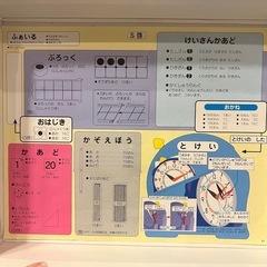 算数セット　ぶんけい　さんすつらんど　とけい　かぞえぼう　おはじきおはじき　ぶろっくブロックの画像