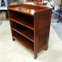 カリモク家具 スリッパラック 3段 小型収納棚 ルーバー風デザイン 幅51.5cm オールドカリモク karimoku 札幌市 新道東店の画像