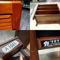 カリモク家具 スリッパラック 3段 小型収納棚 ルーバー風デザイン 幅51.5cm オールドカリモク karimoku 札幌市 新道東店の画像