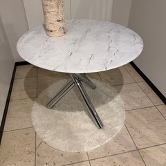 大理石　テーブル　丸　90cmの画像