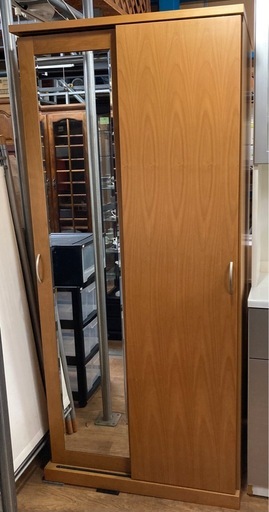 ミラー付 ワードローブ 幅85cm 中古