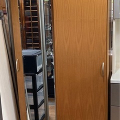 ミラー付 ワードローブ 幅85cm 中古
の画像