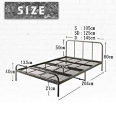 スチールベッド(シングルサイズ)＋マットレスの画像