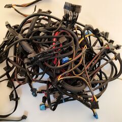 【PCI-E電源ケーブル33本セット】スリーブ仕様グラボ用補助電源 ジャンク扱いの画像