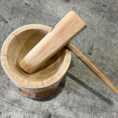 ミニ臼＆杵セット　無塗装品の画像