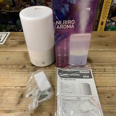 NIJIIRO AROMA ニジイロアロマ 超音波式アロマ加湿器 DMS-069-WH ホワイト 割れあり 動作確認済 中古品の画像