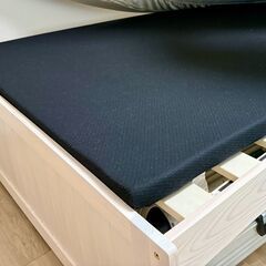 【セミダブルSD】すのこベッド, マットレス　コンセント 棚付き 天然木 高さ調整[RASIKU]の画像