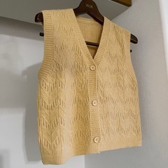 韓国好き⭐︎ニットベスト🟡黄色の画像
