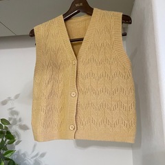 韓国好き⭐︎ニットベスト🟡黄色の画像