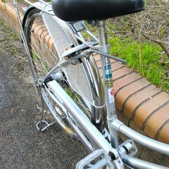 中古自転車 BRIDGESTONE ブリヂストン ママチャリ 自転車 内装5段ギア 27インチ LEDオートライト シルバー 通勤 通学 近所のお出掛けなどにの画像