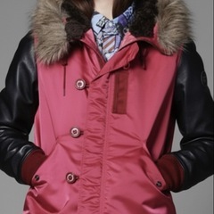 ヒステリックグラマー　フリーサイズ　レザー切り替えジャケットの画像