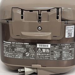 A1786🌟配送♻️設置🉑‼️パナソニックスチームIHジャー炊飯器SR-SY102J 1.0L 5合　2013年製🌟動作確認済⭕️保証付き✅の画像