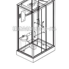 新品✨一体型シャワー＆トイレユニット🚽🚿バスユニット組み立て式 洗面台付き！コンパクト設計！⑬の画像