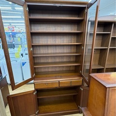 【ドリーム川西店限定】☆ジモティー見たよ割引☆ ミキモク 2枚扉食器棚 DBR  クリーニング済み 【212562000002257 】の画像