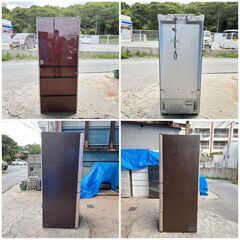 【❗️✨ファミリー向け✨❗️】HITACHI 615L 大容量6ドア R-XG6200G 2017年製 高級ガラスドア ✨簡易清掃・動作確認済み❗️の画像