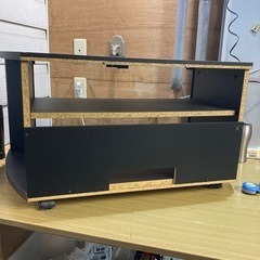 黒　ガラス扉付きテレビ台　幅約79.5cm高さ約41.2cm 奥行約38.5cmの画像