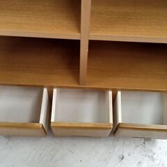 リユースのサカイ栃木店★ジモティ割あり★  本棚 ベージュ W90×D29×H220.5 クリーニング済み TC11661の画像