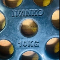 Ivanko イバンコ　 ウエイトトレーニングバーベルラバープレート  10kg  50mm径専用 2枚セットの画像