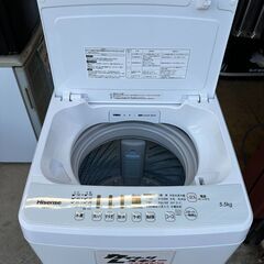 【動作保証あり】Hisense ハイセンス 2021年 HW-G55B-W 5.5kg 全自動洗濯機 ガラスフタ【管理KRS815】の画像