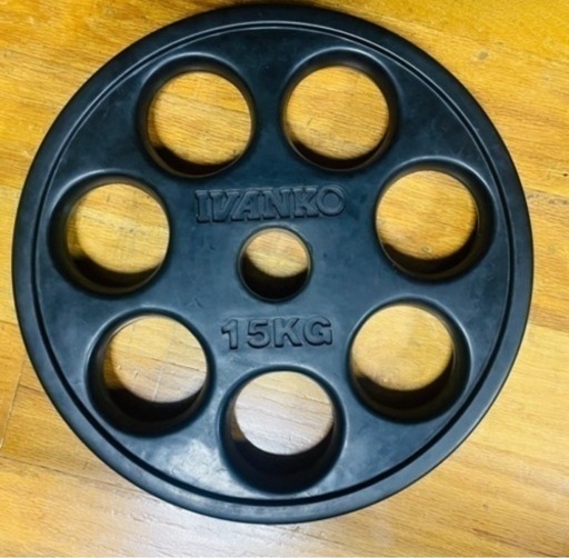 Ivanko イバンコ　 ウエイトトレーニングバーベルラバープレート  15kg  50mm径専用 2枚セット