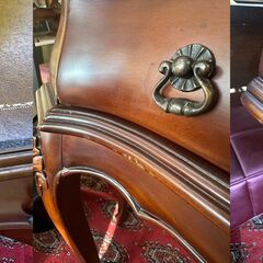 ※即 コンソールテーブル ブラウン 引出し3個◆幅89.5㎝×奥行41㎝×高さ77.5㎝ 検) ロイズ アンティークス★近隣配送無料 買取帝国 朝霞店の画像