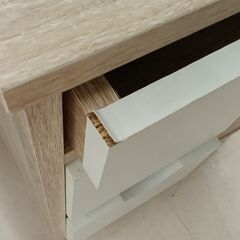 リユースのサカイ栃木店★ジモティ割あり★  ドレッサー ベージュ×ホワイト W39×D40×H49.5 クリーニング済み TC11666の画像