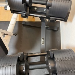 FLEXBELL 32kg ×2 ＋ 専用スタンド ＋ リーディングエッジトレーニングベンチ（セット）の画像