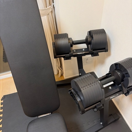 「FLEXBELL 32kg×2 ＋専用スタンド＋ベンチ（ほぼ未使用）セット」
