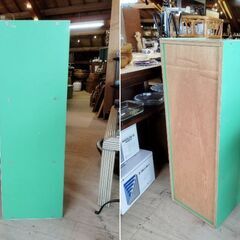 昭和レトロ カラーボックス 3段 グリーン 棚　/TJ-2657 2Fの画像