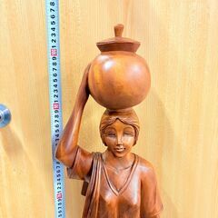【❗️✨存在感◎✨❗️】 木彫り女性像オブジェ 高さ約100cm インテリア置物✨簡易清掃済み❗️の画像