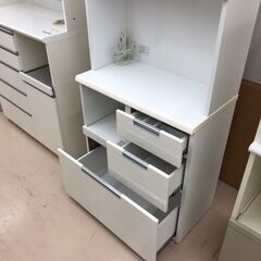 【ジャングルジャングル和歌山店】【Wa3301】レンジボード　ホワイト　リユースショップ リサイクルショップ 中古家具 中古家電 中古自転車 古着 冷蔵庫の画像