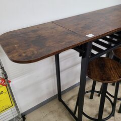 J1824【リユースのサカイ柏店】カウンターテーブルセット　椅子2脚付き　クリーニング済み　参考価格25,980円の画像