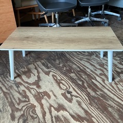 折りたたみテーブル✨ダイニングテーブルセンターテーブル木目調ローテーブルマナベインテリハーツ幅900mm奥行き450mm高さ325mmクリーム色の画像