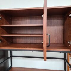 J1825【リユースのサカイ柏店】ゴミ箱上ラック　キッチンラック　ハイタイプ　ブラウン　クリーニング済み　参考価格26,800円の画像