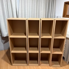 MUJIのパルプボードボックス3段（スリムx3, A4x1）4個セットの画像