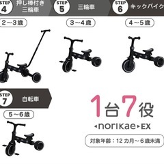 3連休限定※norikae EX1 三輪車 黒✖️赤　美品の画像