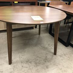 【ジャングルジャングル石津店】ぼん家具　4人掛け ダイニングテーブル 約 幅120cm 高さ70cm ダイニング 円テーブル 天然木製 四人 円卓 食卓テーブル 丸テーブル 木目 大型 丸机 4人用 円 家族 食事 突板 木脚 丸 おしゃれ 新生活 堺市 西区 堺区 石津の画像