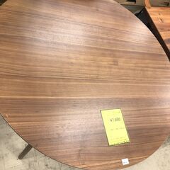 【ジャングルジャングル石津店】ぼん家具　4人掛け ダイニングテーブル 約 幅120cm 高さ70cm ダイニング 円テーブル 天然木製 四人 円卓 食卓テーブル 丸テーブル 木目 大型 丸机 4人用 円 家族 食事 突板 木脚 丸 おしゃれ 新生活 堺市 西区 堺区 石津の画像