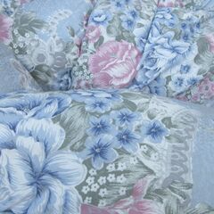 未使用タグ付き布団　中綿布団　シングル　ブルー系の画像