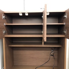 【ドリーム川西店御来店限定】☆ジモティー見たよ♪割引☆ ニトリ 3枚扉食器棚 BR クリーニング済み 【99560000037068】の画像