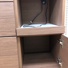 【ドリーム川西店御来店限定】☆ジモティー見たよ♪割引☆ ニトリ 3枚扉食器棚 BR クリーニング済み 【99560000037068】の画像