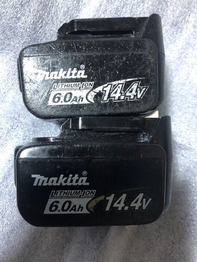③マキタ14v純正バッテリーBL1460B中古美品、残量表示有り、２個