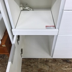 ジャングルジャングル貝塚店　食器棚　レンジボード　ホワイト　3枚扉　大容量　ファミリータイプ　貝塚市　二色浜　リサイクルショップの画像